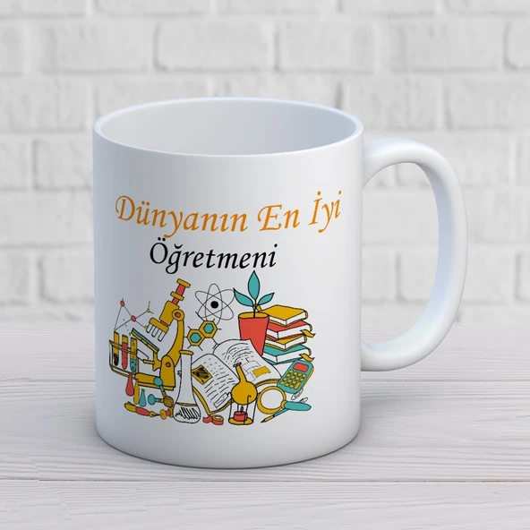 Dünyanın En İyi Öğretmeni - Öğretmenler Günü Temalı Baskılı Kupa Bardak Mod2 ürün görseli 1