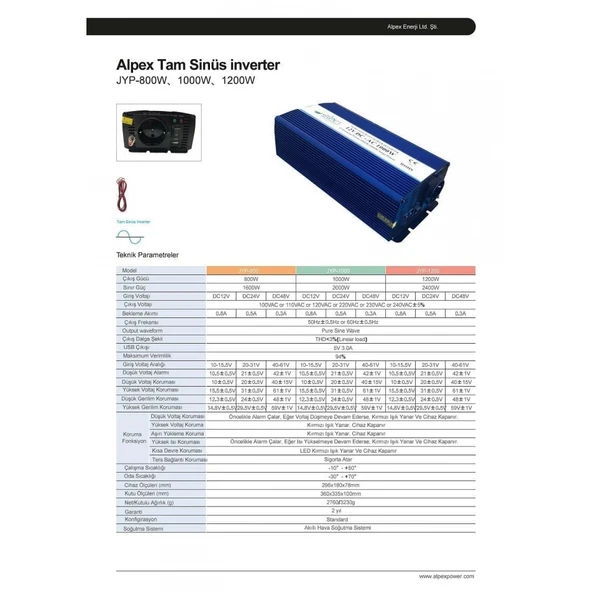 1000 WATT 24 VOLT TAM SİNÜS İNVERTER - Resim 7