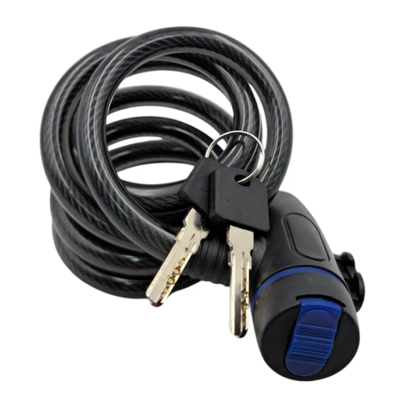 Fixonic B.H.D BHD00582 150cm 12x3mm Bisiklet Kilidi PVC Kaplı Çelik Halat Anahtarlı ürün görseli 1