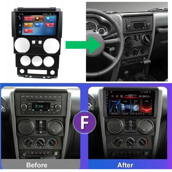 Jeep Wrangler Android Multimedya Sistemi 4-64 Cadence (2007-2010) ürün görseli 1