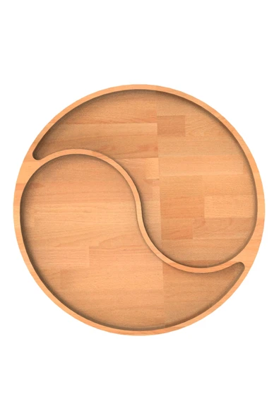 JOY KİTCHEN 2 Bölmeli Ahşap Tabak 26cm - Kayın ürün görseli 1