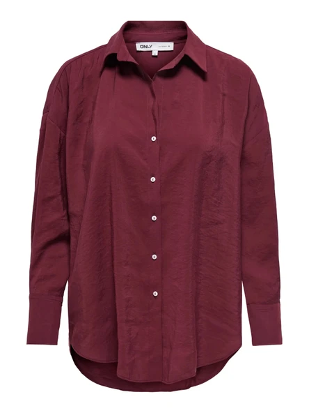 Only 15272523 Kadin Gomlek - Bordo - Resim 6