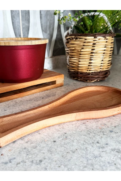 DECORİUM WOOD Ahşap Kaşık Altlığı Kayın Ağacı ürün görseli 1