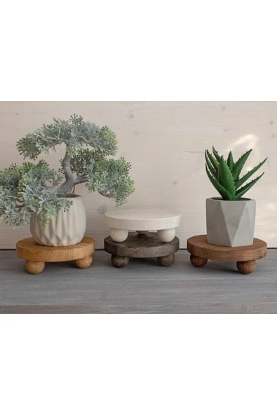 inwood Ahşap Yuvarlak minik Servis Tabağı ürün görseli 1