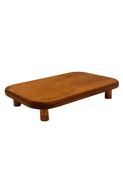 Woodcept Ahşap Ayaklı Dikdörtgen Sunum Standı Tabağı, Dekoratif Sunumluk Servis Tabağı, Yükseltici Stand ürün görseli 1