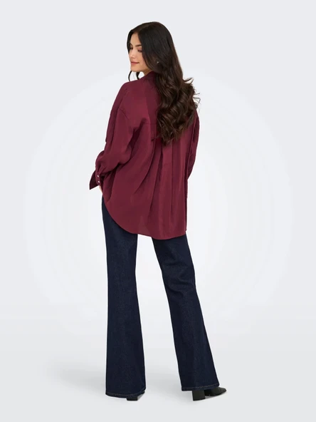 Only 15272523 Kadin Gomlek - Bordo - Resim 3