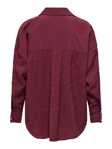 Only 15272523 Kadin Gomlek - Bordo - Resim 5