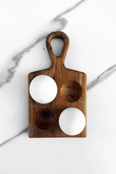 zeyvedesign 4'lü Ahşap Saplı Yumurtalık %100 Kayın Ağacı ürün görseli 1