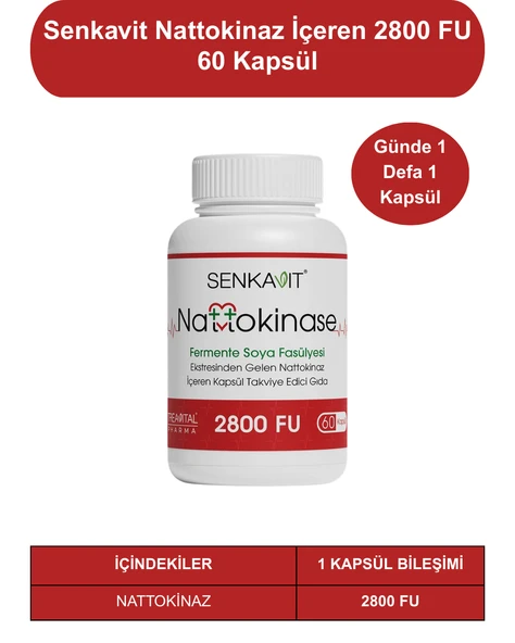 Senkavit Nattokinase İçeren 2800 FU 60 Kapsül ürün görseli 1