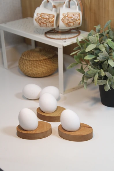 Teknofors Ahşap Yumurtalık Sofra Sunumu Elips (3'LÜ SET) - Resim 5