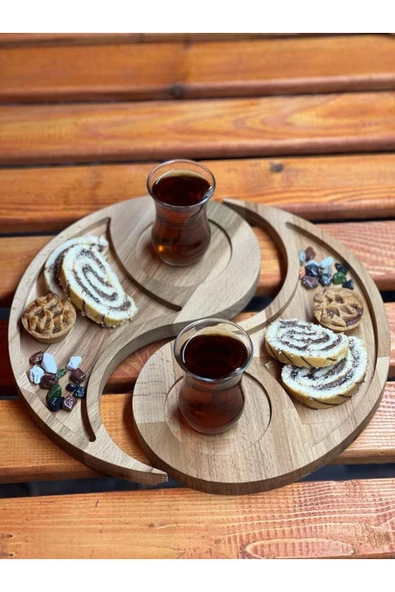 ATAwood Kahvaltı Tabağı, Ying-Yang Sunum, Kahvaltı Sunum, Kayın Ağacı Sunumluk , Doğal Ahşap, El Yapımı ürün görseli 1