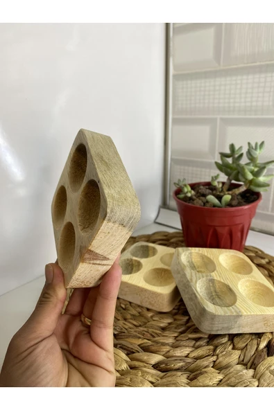atolyesiahsap Ahşap 4'lü Kare Yumurtalık 11x11x3 Cm ürün görseli 1