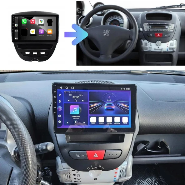 Peugeot 107 Android Multimedya Sistemi 4-64 Cadence (2007-2013) ürün görseli 1