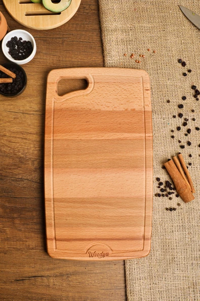 Woodya Ahşap Kesme Tahtası - Ahşap Sunum Tahtası - Ahşap Servis Tahtası - Anneler Günü Hediyesi 34x19 Cm ürün görseli 1