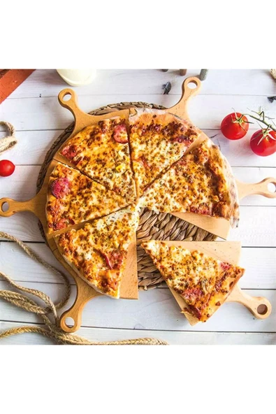 areldekor 6'lı Ahşap Pizza Servis & Sunum Tabağı ürün görseli 1