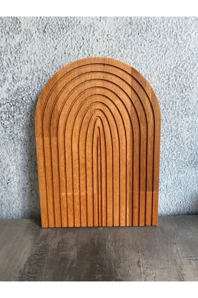 yağmur sanat Ahşap Oymalı Yarım Gökkuşağı Dekoratif Tepsi Sunum Tepsisi Sunumluk 1 Adet ürün görseli 1