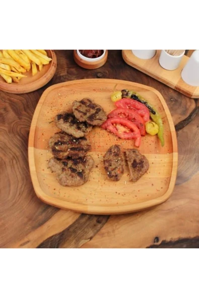Kenzlife Kenzwood ahşap sunum tabağı kyn ebi pide köfte hamburger sunum tabak servis ürün görseli 1