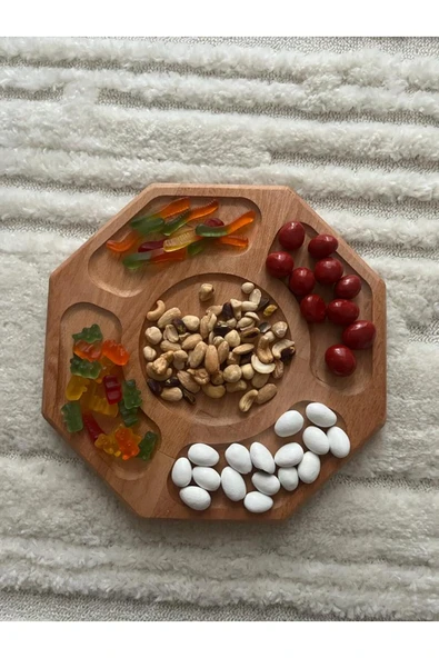 MSAY 5 bölmeli ahşap servis tabağı - Resim 5