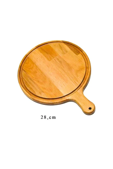 livabord 28cm Saplı Ahşap Pizza Kesim Sunum Tabağı Lbsplpz28 ürün görseli 1