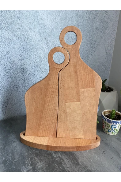 yağmur sanat 2'li Ahşap Dekoratif Kesme ve Sunum Tahtası ürün görseli 1