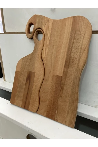 ÇEFTWOOD Doğal Ahşap Kayın Kesme Tahtası Ikili Masif ürün görseli 1