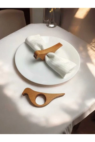 LİFENES Ahşap Peçete Yüzüğü 2'li ürün görseli 1