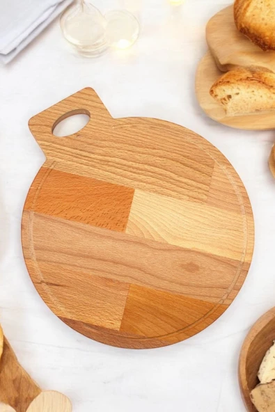 Homerest 30x30 cm Kayın Ağacı Kesme Tahtası, Doğal Kayın Ağacı Çok Yönlü Kullanım Kesme Tahtası ürün görseli 1