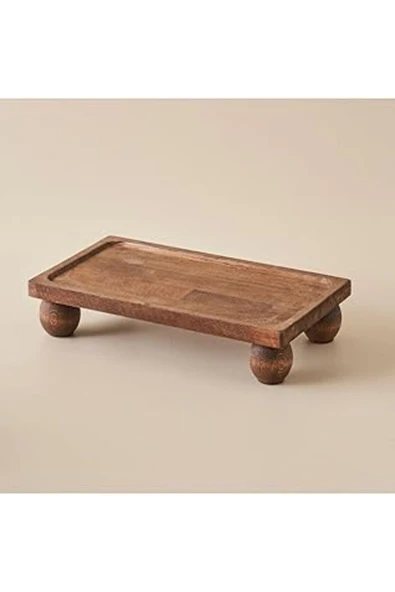 Mu Art Ahşap Bella Maison Wooden Ahşap Dikdörtgen Sunum Standı Naturel (17X30 CM) ürün görseli 1