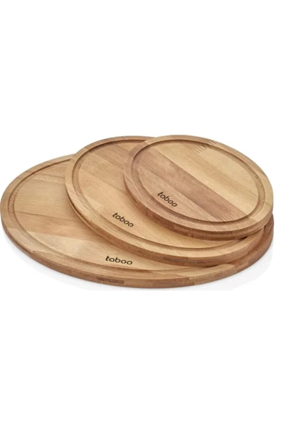Taboo By Sinbo Tab-8182 Oval Kesme Sunum Tahtası 3'lü Set %10 Doğal 15 Mm ürün görseli 1