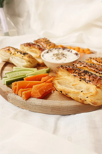 MERSA Yuvarlak Ahşap Servis Tabağı - Sunum Tabağı - Resim 3