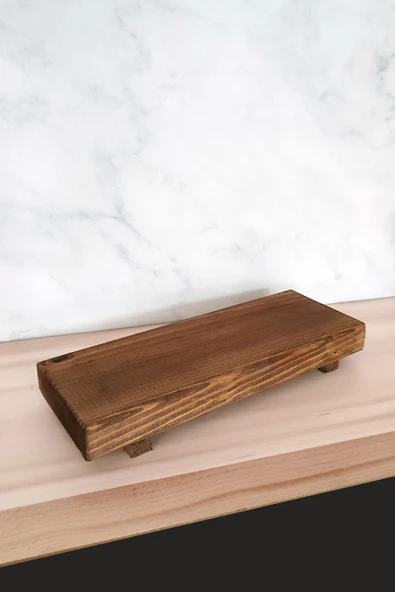 Wooden Factory Ahşap Ayaklı Yağdanlık, Sabunluk, Çok Amaçlı Dekoratif Sunumluk ürün görseli 1