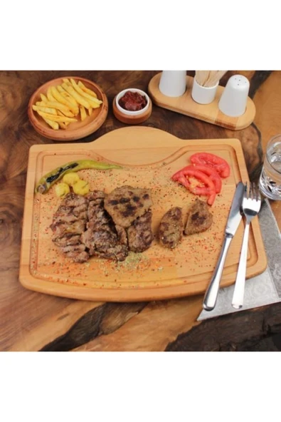 Kenzlife Kenzwood ahşap sunum tahtası kyn esi steak hause pide köfte et hamburger sunum ürün görseli 1