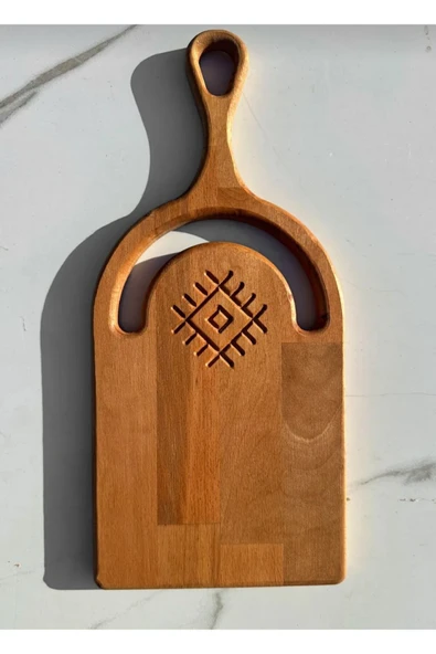 inwood Ahşap Saplı İşlemeli Kesme Tahtası 38x16 Cm ürün görseli 1