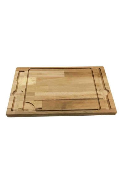 Evidol Steak Servis Sunum Tahtası , Çatal - Bıçak Yerli Ahşap Servis Tabağı 40*26 Cm ürün görseli 1