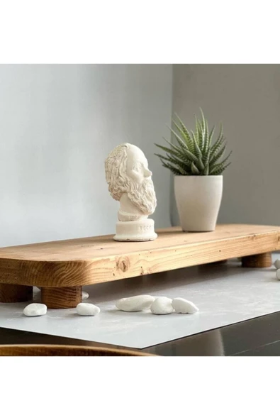 İKLİMHOME Natural Ahşap Ayaklı Sunumluk ürün görseli 1