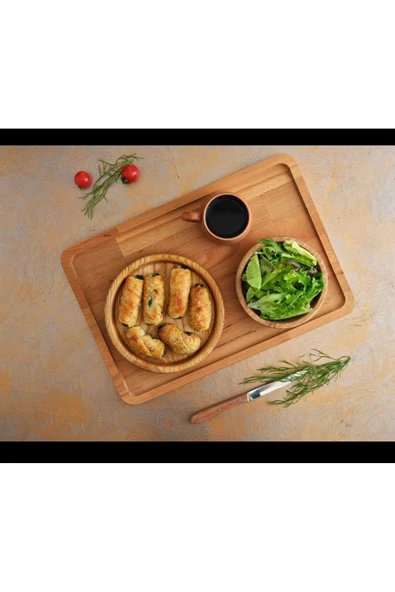inwood Ahşap Sunum Kare Servis Tepsisi 42,5x29 cm ürün görseli 1