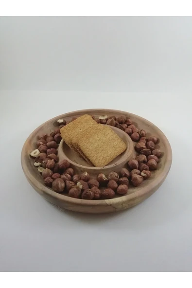 Ergun Ahşap Ahşap Yuvarlak Servis Tabağı Çerezlik 21 Cm - Kayın Ağacı - Sunum Tabağı ürün görseli 1