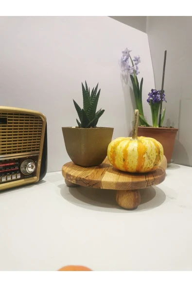 ayrawood 20 Cm 3 Ayaklı Servis Sunum Kaliteli Ahşap Top Ayaklı Sunum ürün görseli 1