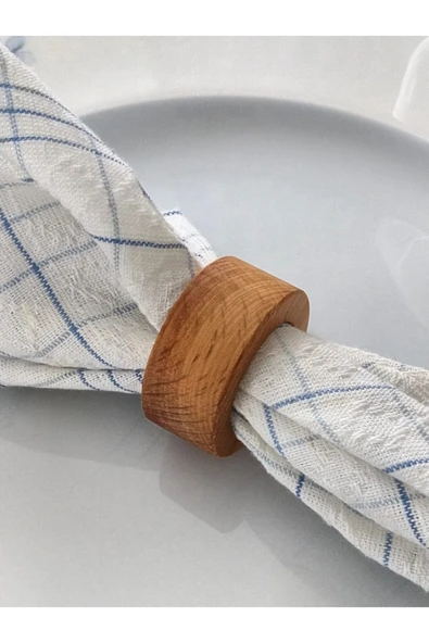 WOODENIST Opal Ahşap Peçete Yüzüğü 4lü ürün görseli 1