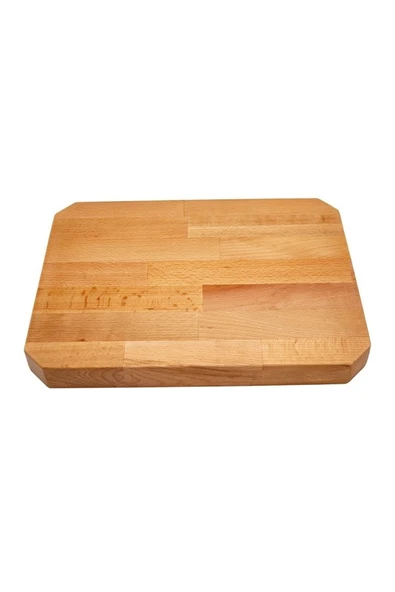 iAhşap (Ebat 35x25 cm-Kalınlık 18 MM-1 Adet) Masif Ahşap Kayın Kesme Tahtası ürün görseli 1