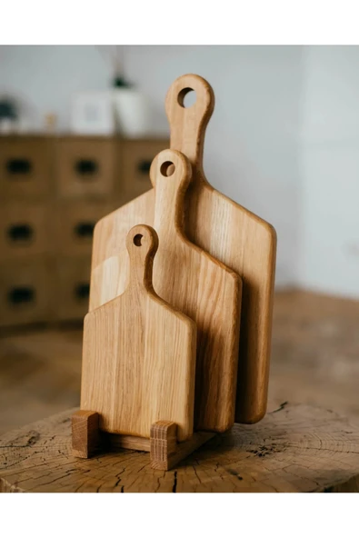 inwood Ahşap standlı 3 boylu kesme tahtası seti ürün görseli 1