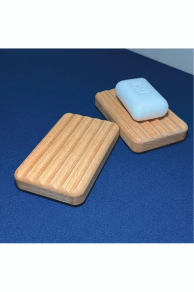 WOODVİVE Ahşap Oluklu Sabun Altlığı - Kayın B001 ürün görseli 1
