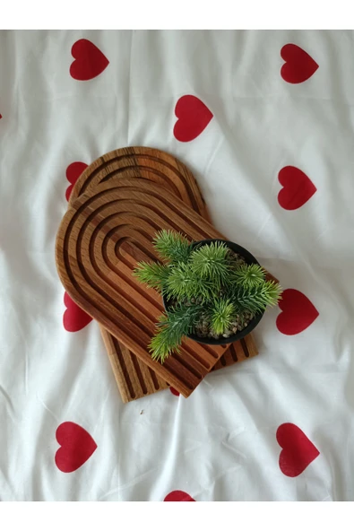 inwood Ahşap 2'li Gökkuşağı Servis Sunum Tabağı ürün görseli 1