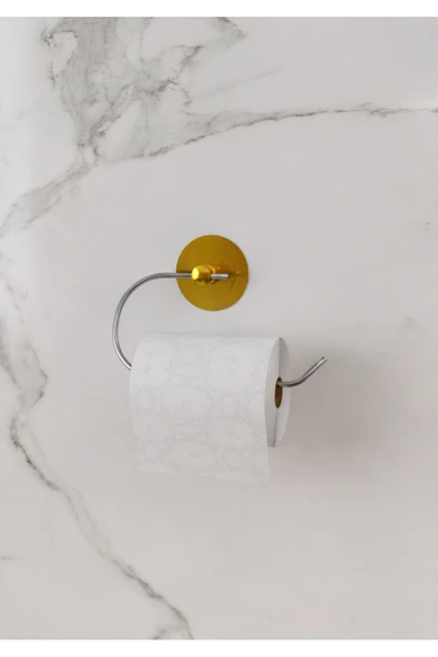 Egem Home Güçlü Yapışkanlı Garantili Gold Tuvalet Kağıtlık Wc Askılık ürün görseli 1