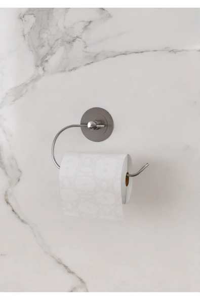 Egem Home Güçlü Yapışkanlı Garantili Krom-Gümüş Tuvalet Kağıtlık Wc Askılık ürün görseli 1