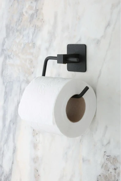 Egem Home Yapışkanlı Siyah Tuvalet Kağıdı Tutacağı/tuvalet Wc Kağıtlık ürün görseli 1