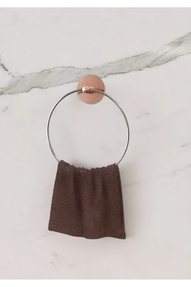 Egem Home Güçlü Yapışkanlı Garantili Rose Gold Halka Havluluk Havlu Asacağı ürün görseli 1