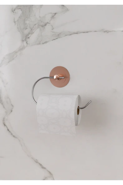 Egem Home Güçlü Yapışkanlı Garantili Rose Gold Tuvalet Kağıtlık Wc Askılık ürün görseli 1