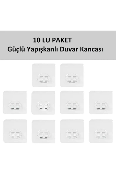 Egem Home Güçlü Kendinden Yapışkanlı Kancalar Köşe Rafı Banyo Rafı Duş Rafı Kancası, Su Geçirmez Askı 10 ADET ürün görseli 1