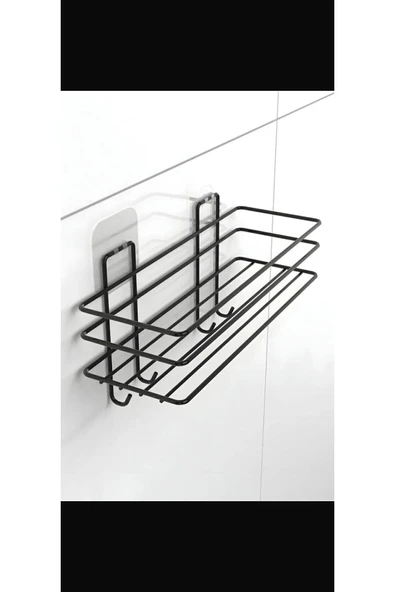 Egem Home Metal Kancalı Tek Katlı Banyo Rafı ürün görseli 1
